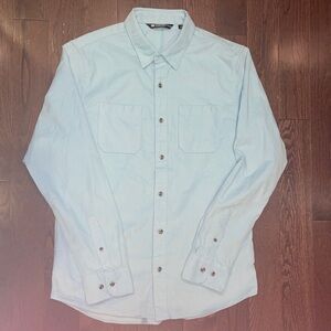 New Blue Travis Matthew Barrel of Laughs Corduroy Long Sleeve Shirt Size Small